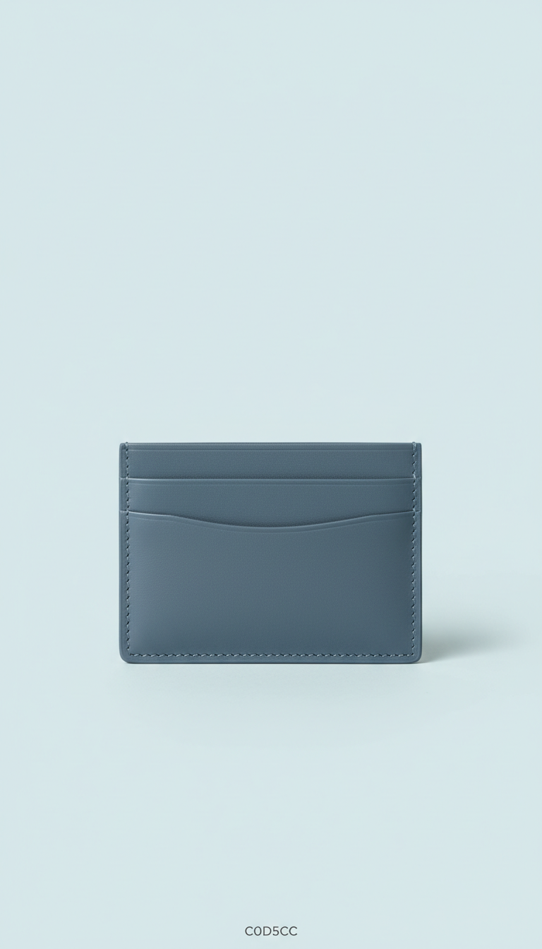 Slate Blue Leather Card Holder