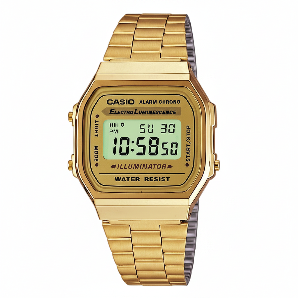 Gold Casio White Background