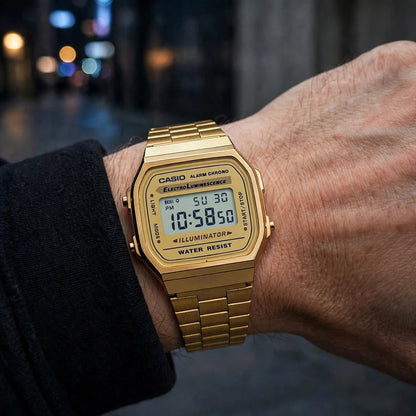 Casio Unisex Digital Watch – Gold | Alarm Chrono | Water Resistant