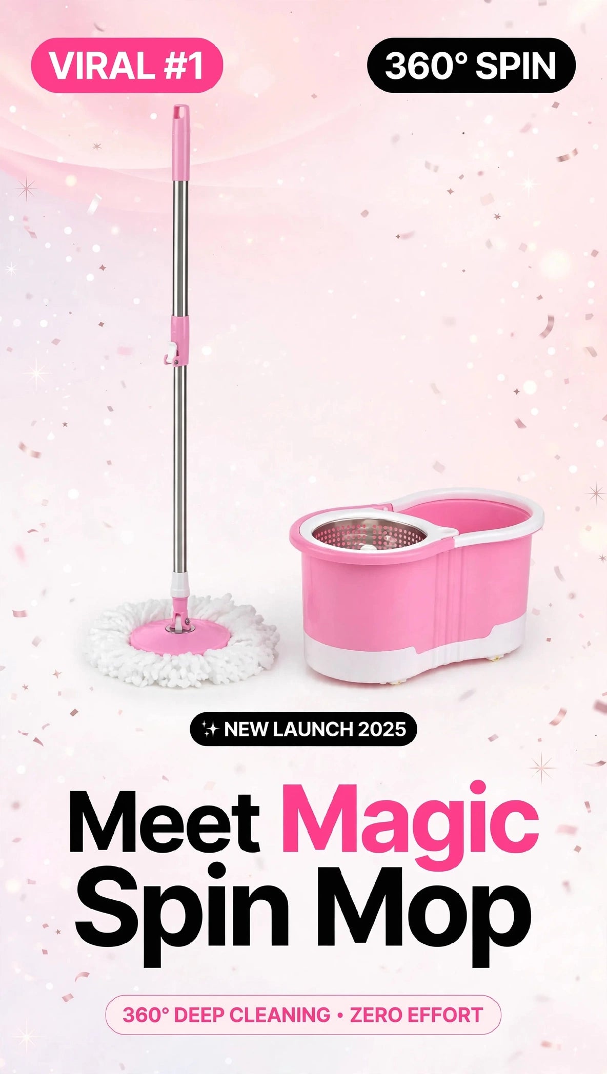 360° Spin Mop & Bucket Set | Hands-Free Floor Cleaning