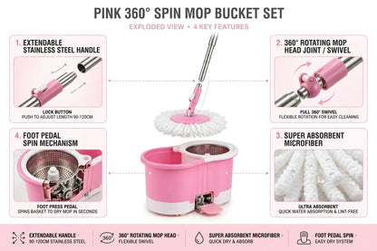 360° Spin Mop & Bucket Set | Hands-Free Floor Cleaning